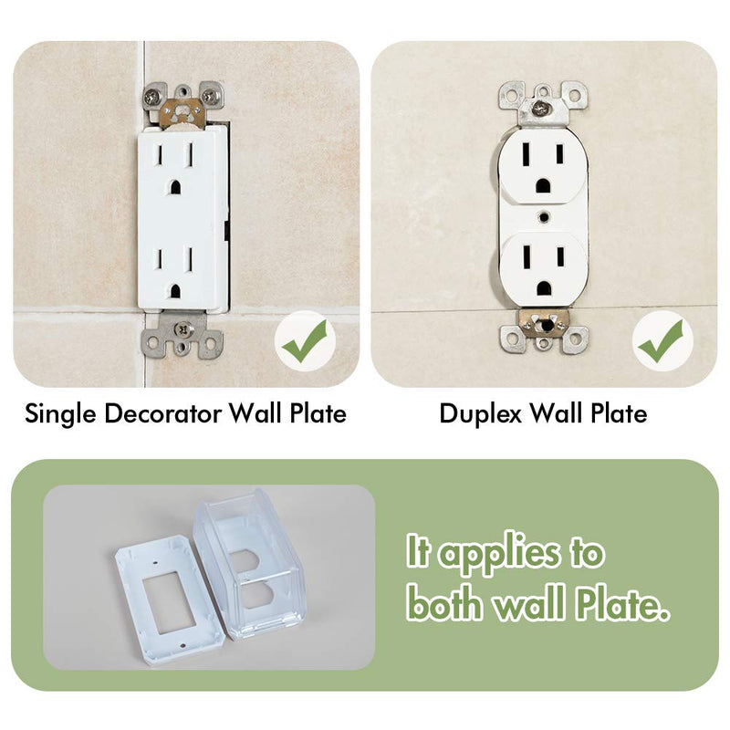 EUDEMON Baby Safety Electrical Outlet Cover Box Childproof Large Plug Cover for Babyproofing Outlets Easy to Install & Use (Transparent) Transparent