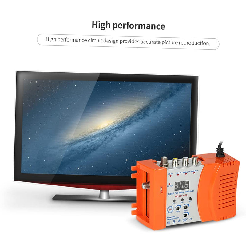 Weytoll Compact RF Modulator Audio Video TV Converter RHF UHF Signal Amplifier AC120V