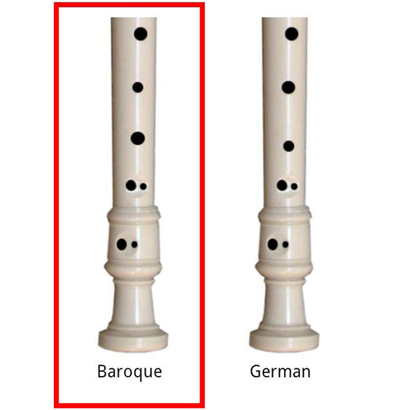 Performance Plus RECB-W 3 Piece Deluxe Soprano Recorder, Ivory White - Educator Approved Baroque/English