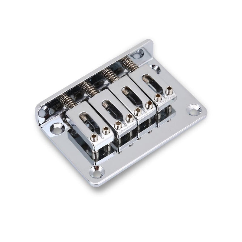 4-string Guitar Bridge, Durable Guitar Bridge Replacement Parts for Cigarbox Electric Guitars Bass Ukulele Silver