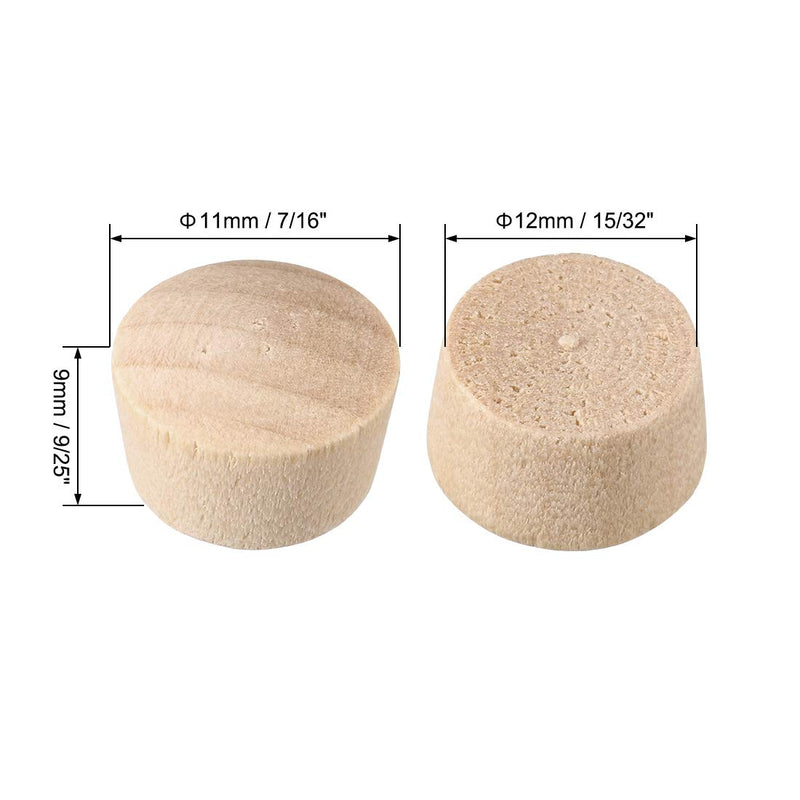 uxcell Wood Button Top Plugs 7/16 Inch Cherry Hardwood Furniture Plugs 9/25 Inch Height 200 Pcs