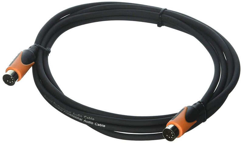 Roland 10ft MIDI Cable-Black Series, DIN connectors, 10 feet (RMIDI-B10)