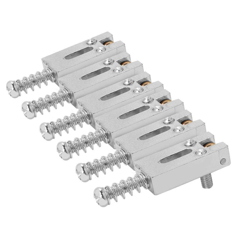 Saddle for Electric Guitar, 6 Roller Bridge Saddles for Fender Strat Tele Electric Guitar 4 colors(Silver)