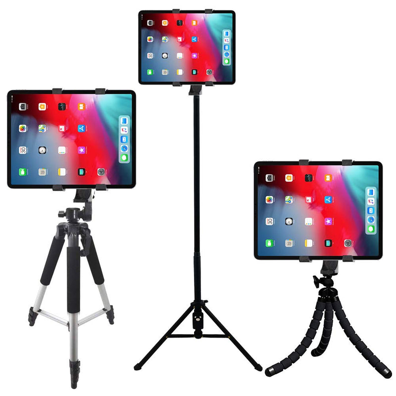 Acuvar Tablet Holder Tripod Mount (Universal) fits iPad Tablets and Other Tablets + an eCostConnection Microfiber Cloth Tablet Mount