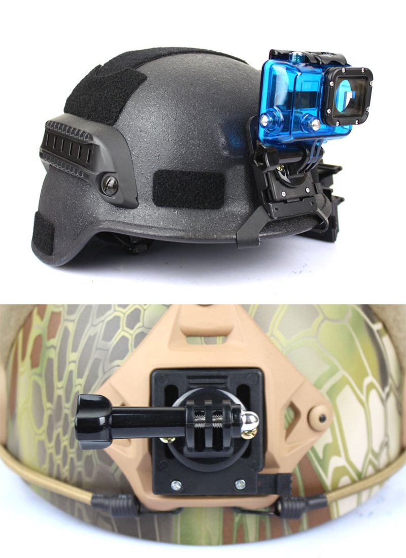 HYFAN NVG Tactical Helmet Accessories Front Bracket Mount for Fast MICH Action Camera Black