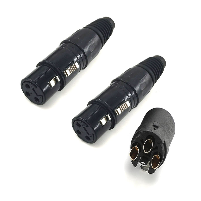 WJSTN XLR to 1/4 TRS Cable 6.35mm Dual Channel to 3-pin XLR （Female）, XLR to 1/4 Stereo Balanced Microphone Adapter 2Pack (1FT) 1FT