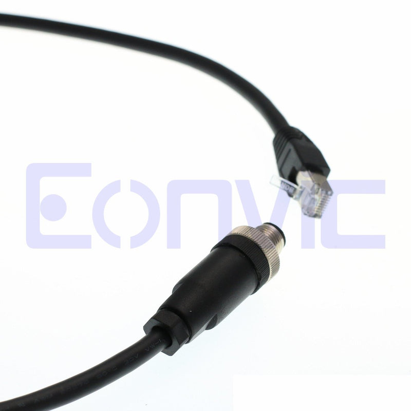 Eonvic M12 to RJ45 8Pin Male Gigabit Cognex Industrial Camera High Flex Cables