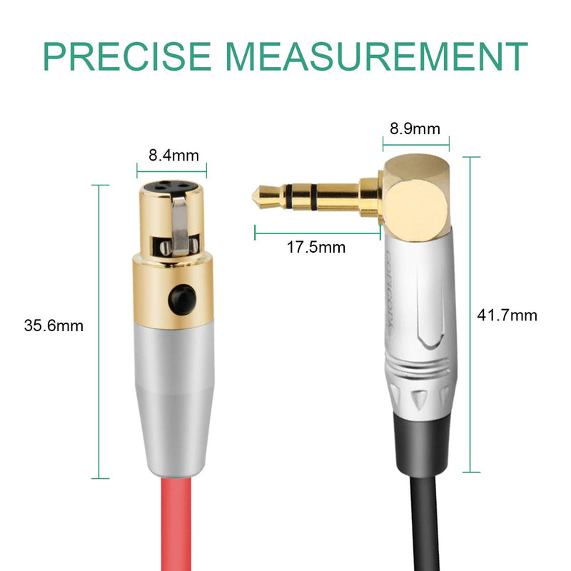 [AUSTRALIA] - COLICOLY 3 Pin Mini XLR Female to 3.5mm (1/8 inch) TRS Mini Jack Headphones Audio Cable - 3ft 