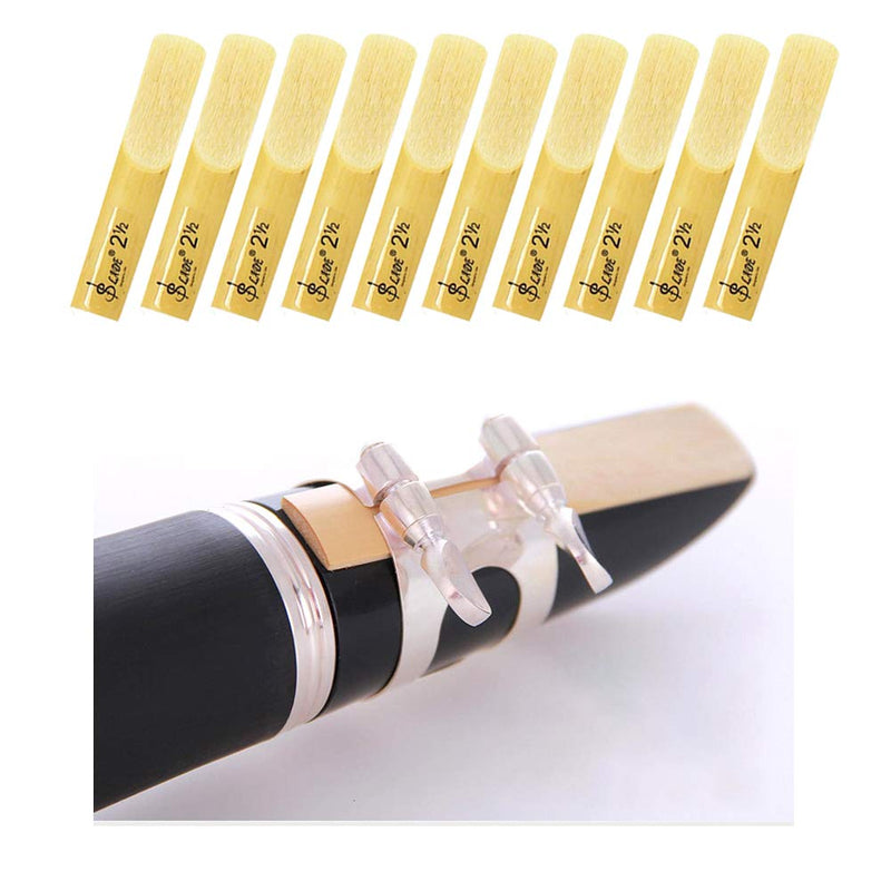 FOVERN1 Clarinet Reeds, Strength 2.5, 10 pcs with Plastic Box