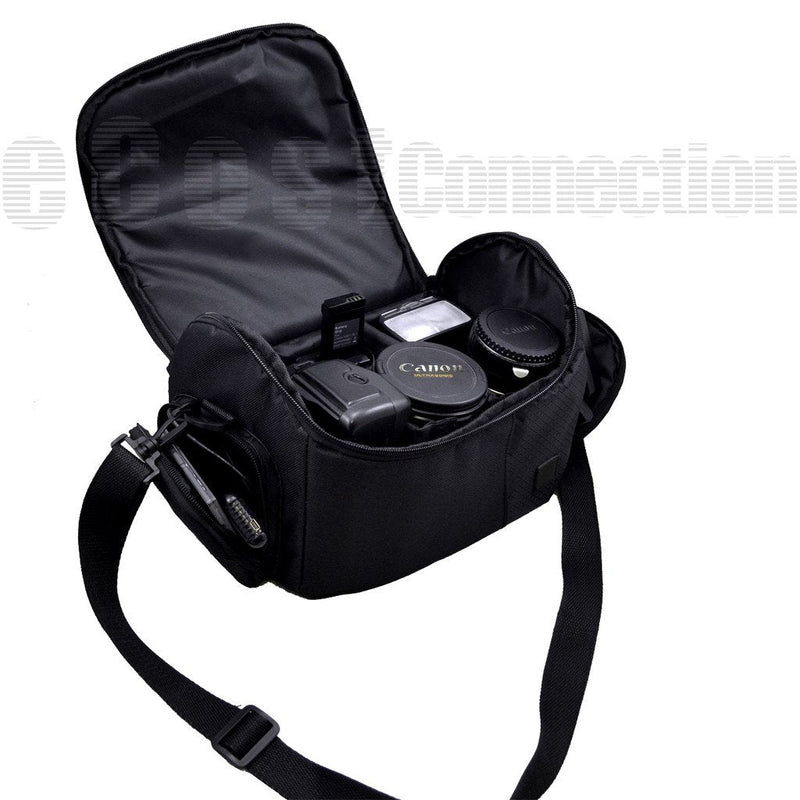 Large Digital Camcorder/Video Padded Carrying Bag/Case, Large for Canon VIXIA XC10, EOS C100 Mark II, HF R62, VIXIA HF R600, HF G10, G20, G30, M40 & More… + eCostConnection Microfiber Cloth