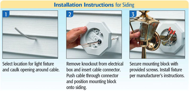 iMBAPrice 8141-1 Vertical Siding Lamp Octagon Mounting Kit with Built-in Box for 1/2 Inch (0.5") Outdoor Vertical Siding LAP 1/2" Vertical Siding LAP