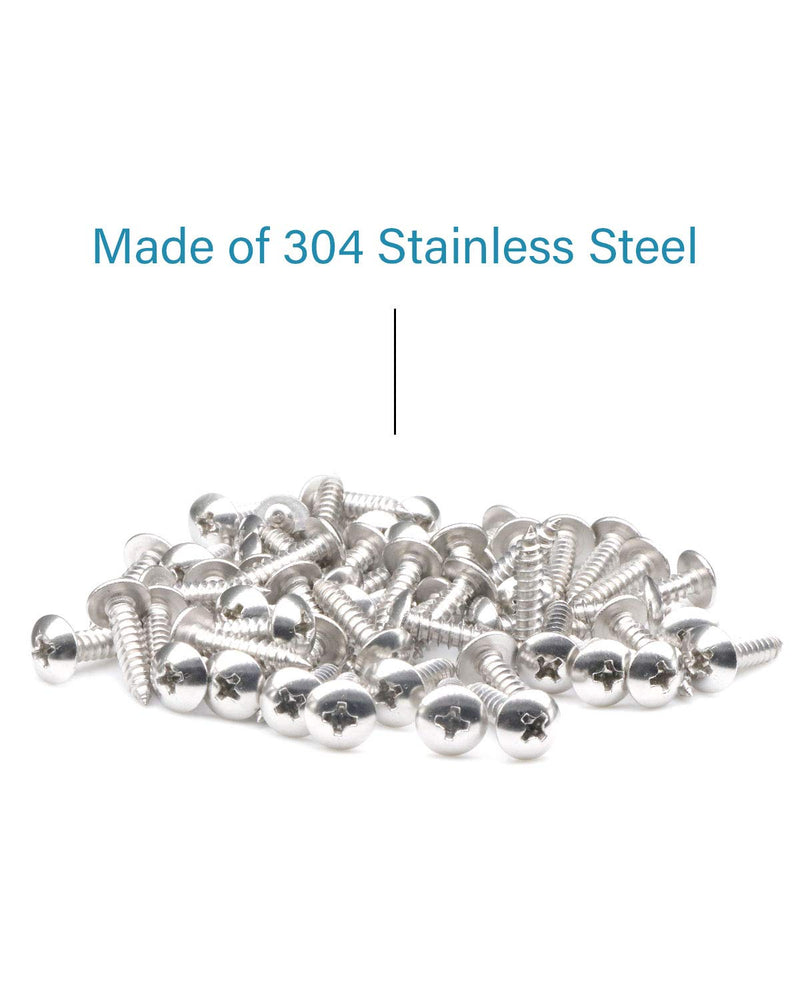 IMScrews 200 Qty #8 x 3/4"(20mm) Truss 304 Stainless Phillips Head Wood Screws 200 Pcs #8x3/4" Silver