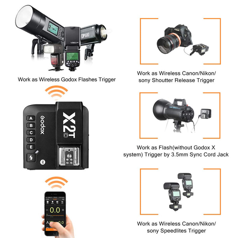 GODOX X2T-O TTL Flash Trigger 1/8000s HSS TTL Manual Function for Olympus for Panasonic Cameras with Clean Cloth (X2T-O) (X2T-O)