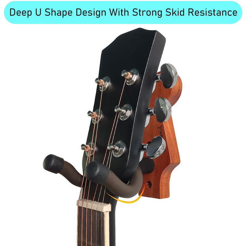 Yumzeco Guitar Wall Mount Guitar Hanger Acoustic Electric Guitar Stand Guitar Wall Hangers,Guitar Holder Wooden Guitar Stand Guitar Sccessories for Classical Bass Guitar Violin Ukulele Mandolins E1 -2 Packs