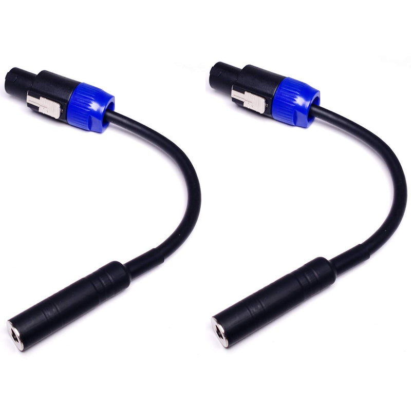 [AUSTRALIA] - CESS-025 1/4 TS Female To Speakon Speaker Cables - Speakon to 6.35 mm Mono Jack Adapter - Speaker Plug Adapter 1/4" To Twist Lock Speak-On - 2 Pack 