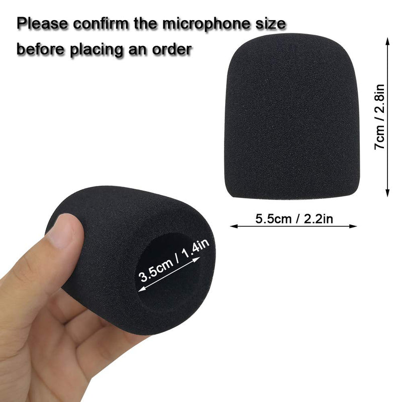 10 Pieces Microphone Windscreen Handheld Microphone Cover Foam Cover for Microphone Noise Reduction and Protection (BLACK) BLACK