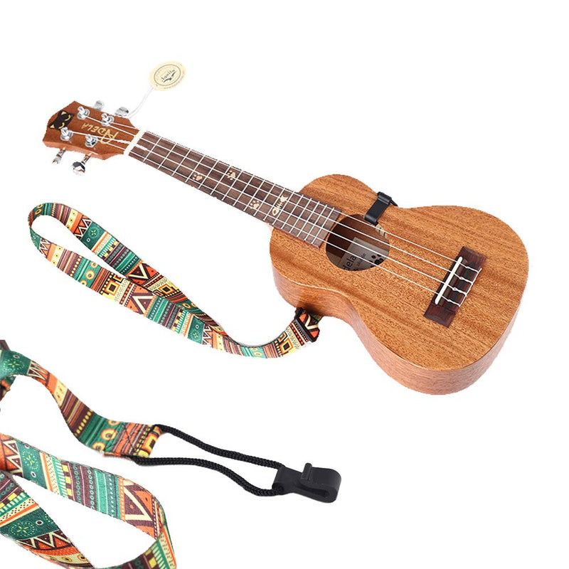 YOLOPARK Retro Ethnic Style Printed Adjustable Ukulele Strap with Hook, Thermal Transfer Ribbon Neck Strap Suitable for 17" 21" 23" 26" Ukulele