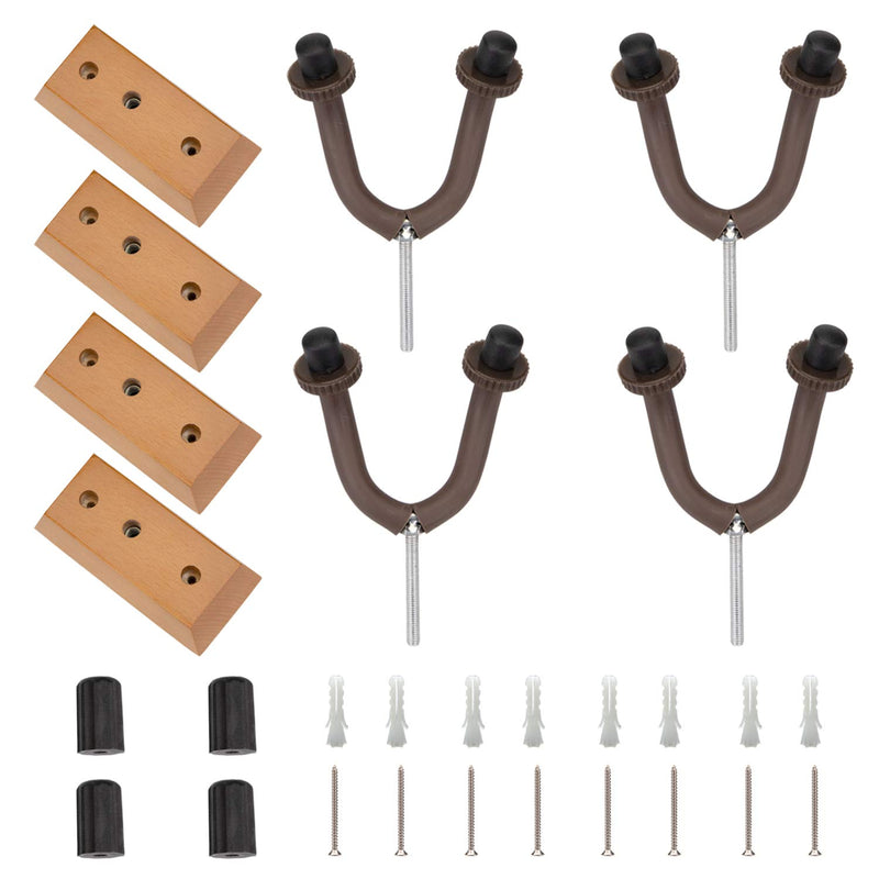 Suwimut 4 Pack Guitar Wall Mount Hanger, Guitar Holders Hook Stand for Electric Acoustic Bass Guitar Ukulele