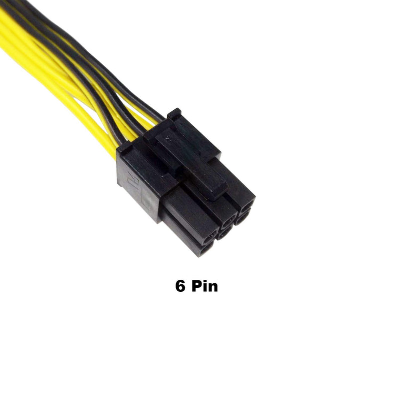Endlesss 6 Pin Male to 8 Pin (6+2) Male PCIe Adapter Power Cable PCI Express Extension Cable 12.5 Inches (6 Pack) 6 Pack
