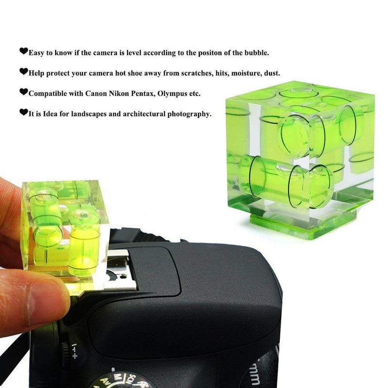 Camera Level Hot Shoe Level Hot Shoe Bubble Cover Combo Pack 3 Axis 2 Axis 1Axis Compatible with Nikon, Olympus, Pentax Digital and Film Cameras-4 Packs 1 Axi and 2 Axis, 3 Axis
