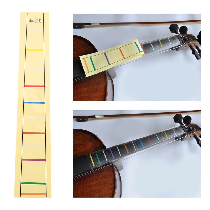 Fret Fingerboard Sticker, Cello Finger Guide Position Decal Label Markers for Practice Beginners(4/4) 4/4