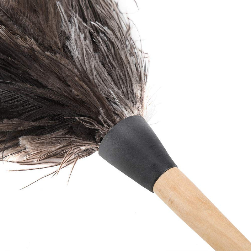 Ostrich Feather Duster, 22'' Super Soft Handmade Washable Non-electrostatic Ostrich Cleaning Duster Easy Efficient Dusting with Wooden Handle (Brown)
