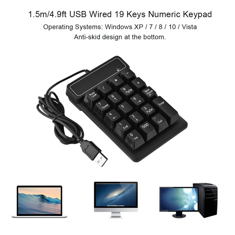 Diyeeni Numeric Keypad USB High Sensitivity Wired Numeric Keypad with Antiskid Design,Mechanical Numeric Keyboard Suitable for Notebook, PC or Desktop Computers