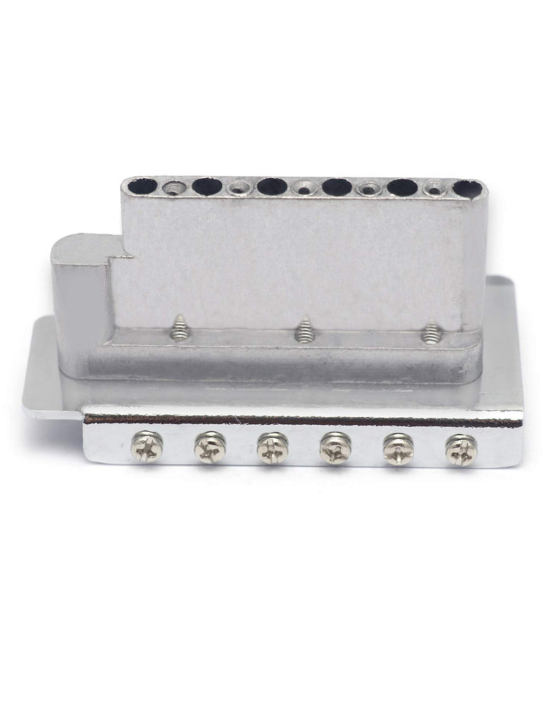 Metallor 6 String Vintage Saddle Tremolo Bridge Full Size Steel Block for Strat, SQ Style Electric Guitar Parts Replacement with Whammy Bar Chrome.