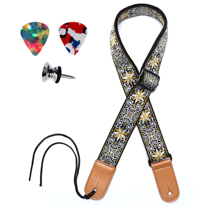 Ukulele Strap, Eyeshot Adjustable Hawaiian Jacquard Woven Ukulele Shoulder Strap, Suitable for Soprano Concert Tenor Baritone String Instruments Jacquard king style