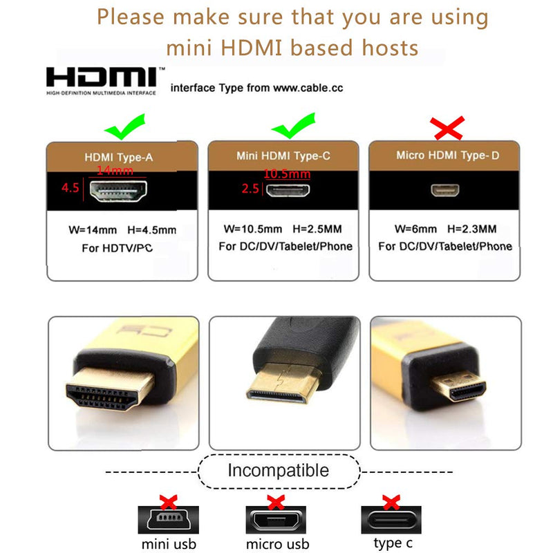 15CM High Speed 90 Degree Mini HDMI Right-Toward Male to HDMI Female Cable Adapter Connector Support 1080P Full HD, 3D (0.15m, Left Angle) 0.15m