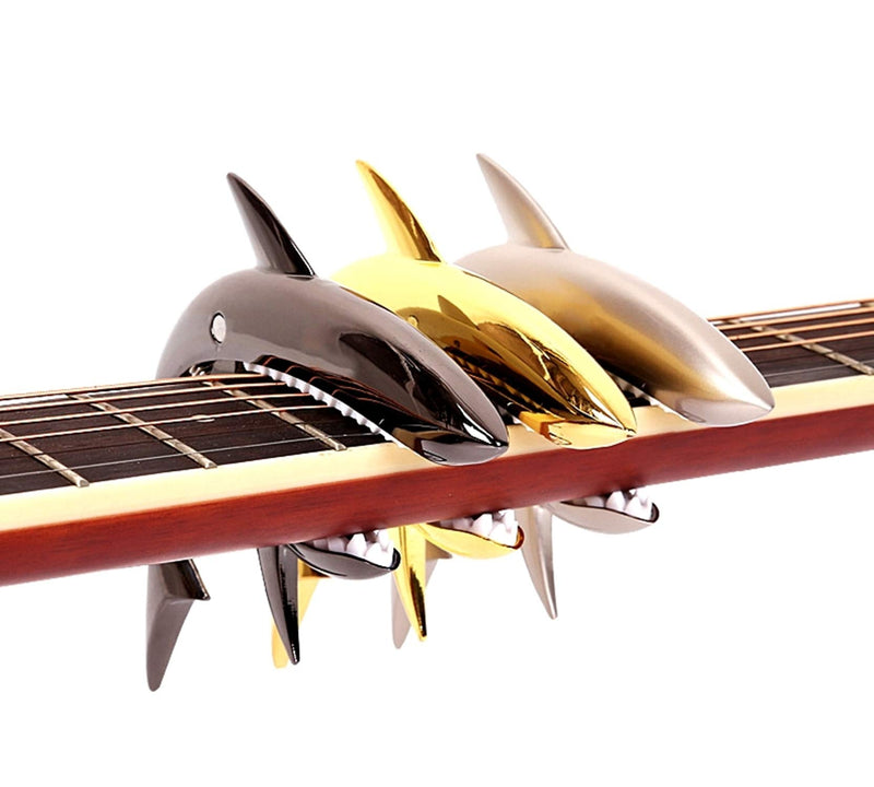 Zinc Alloy Shark Capo For Electric Guitar, Acoustic Guitar, Ukulele, etc.(Gun black) Gun black
