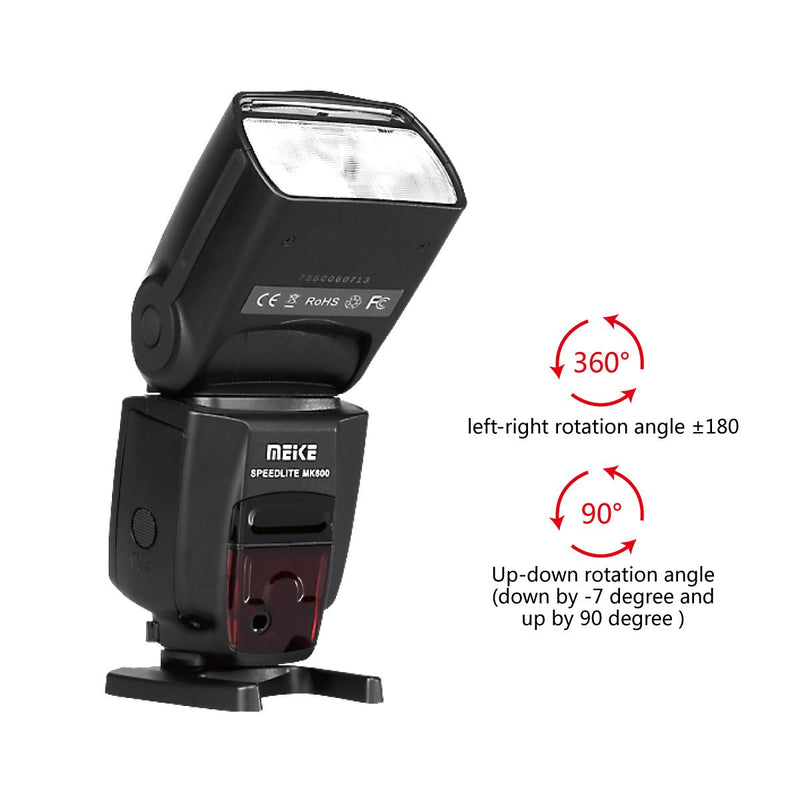 Meike MK600 High Speed Sync TTL Speedlight Camera Flash for Canon DSLR Cameras 1300D 70D 6D 5DII 5DIII 7D 60D 550D 600D 650D 800D,etc