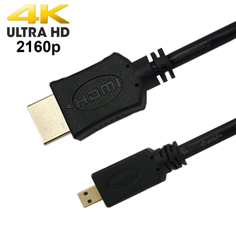 [AUSTRALIA] - SatelliteSale High-Speed Micro HDMI to HDMI TV Adapter Cable [24K Gold Plated | Copper Core | PVC Jacket] 4K Resolution, 3D, Audio Return Channel, HDMI Ethernet Channel (15 Feet) 15 Feet 
