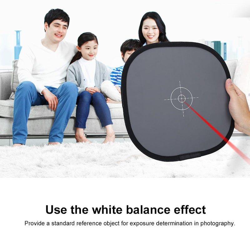 Bindpo Camera Balance Focus Card,30cm Wear-Resistant Waterproof Anti-Deformation Foldable 18% Grey White Balance Reference Card with Bag Photography Accessory