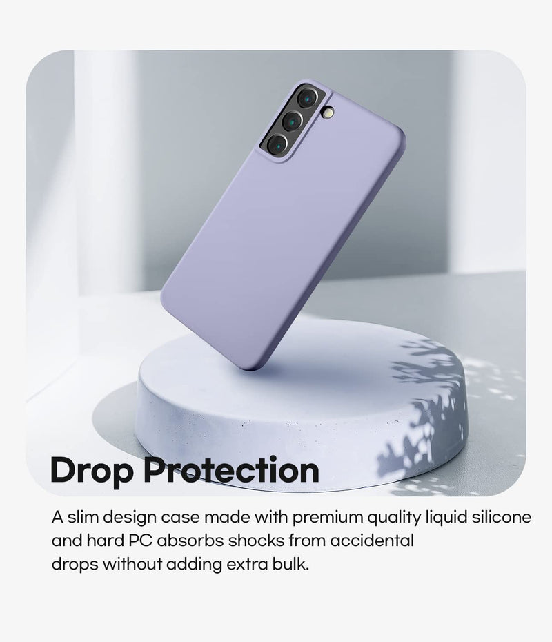 Goospery Liquid Silicone Designed for Galaxy S22 Plus Case (6.6 inches) Silky-Soft Touch Full Body Protection Shockproof Cover Case with Soft Microfiber Lining - Lavender Grey