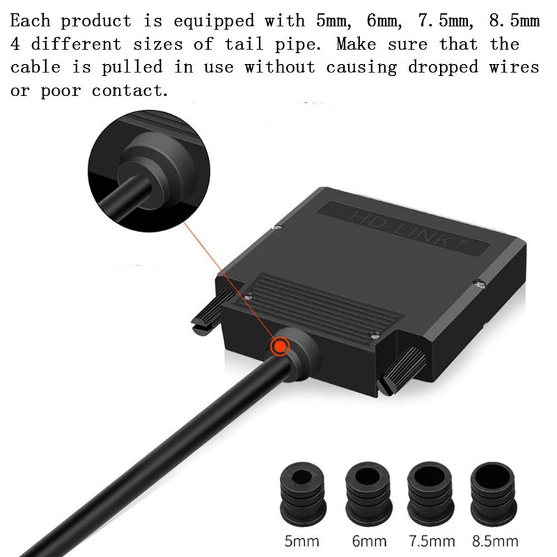 ANMBEST Thinner DB37 Solderless RS232 D-SUB Serial to 37-pin Port Terminal Female Adapter Connector Breakout Board with Case Long Bolts Tail Pipe