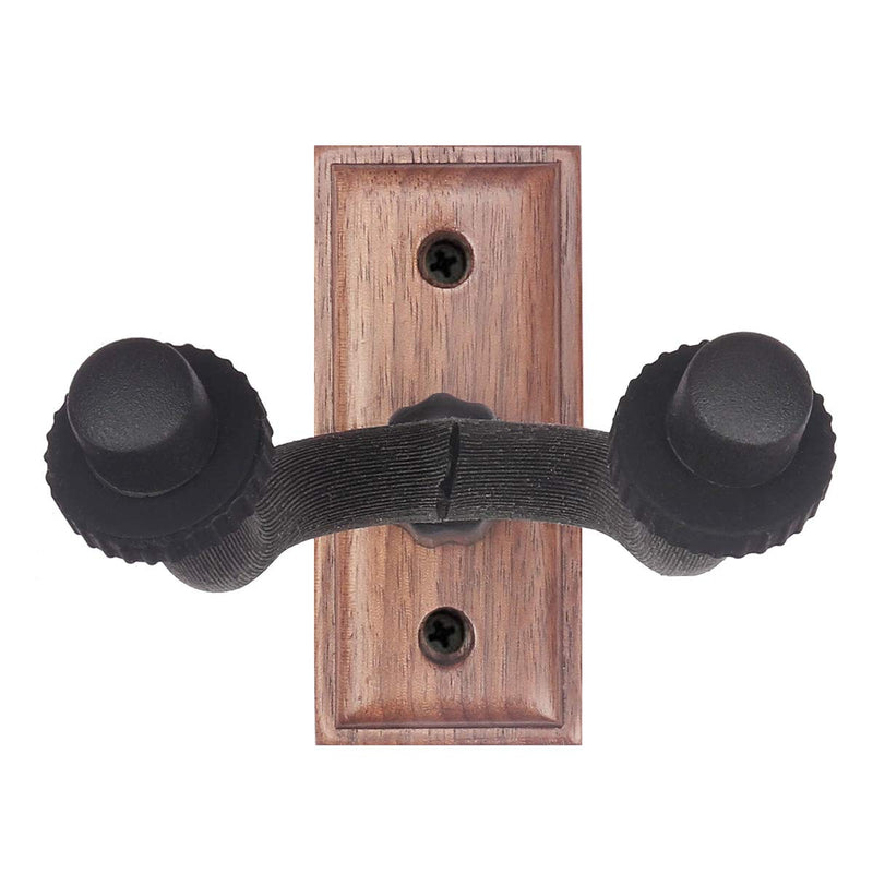 2 Pack Guitar Hangers Wall Mounts Holder Stand for Acoustic Electric Guitar Bass Ukulele –WINGO Black Walnut Wood WH-08BW-1 (4 Pairs Screws)