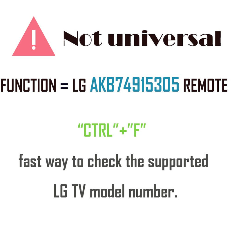 AKB74915305 Replacement TV Remote for LG TV 49UH6030 43UH6100 43UH6030 49UH6100 49UH6090 55UH6090 43UH6500 49UH6500 50UH5530 55UH6150 50UH5500 55UH6030 60uh6150 60uh6550 with GP Alkaline 2 Batteries