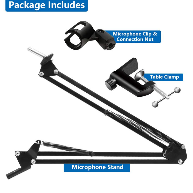[AUSTRALIA] - Kasonic Microphone Stand, Adjustable Microphone Suspension Boom Scissor Arm Stand for Broadcasting Recording, Voice-Over Sound Studio, Stages, Streaming, Singing and TV Stations 