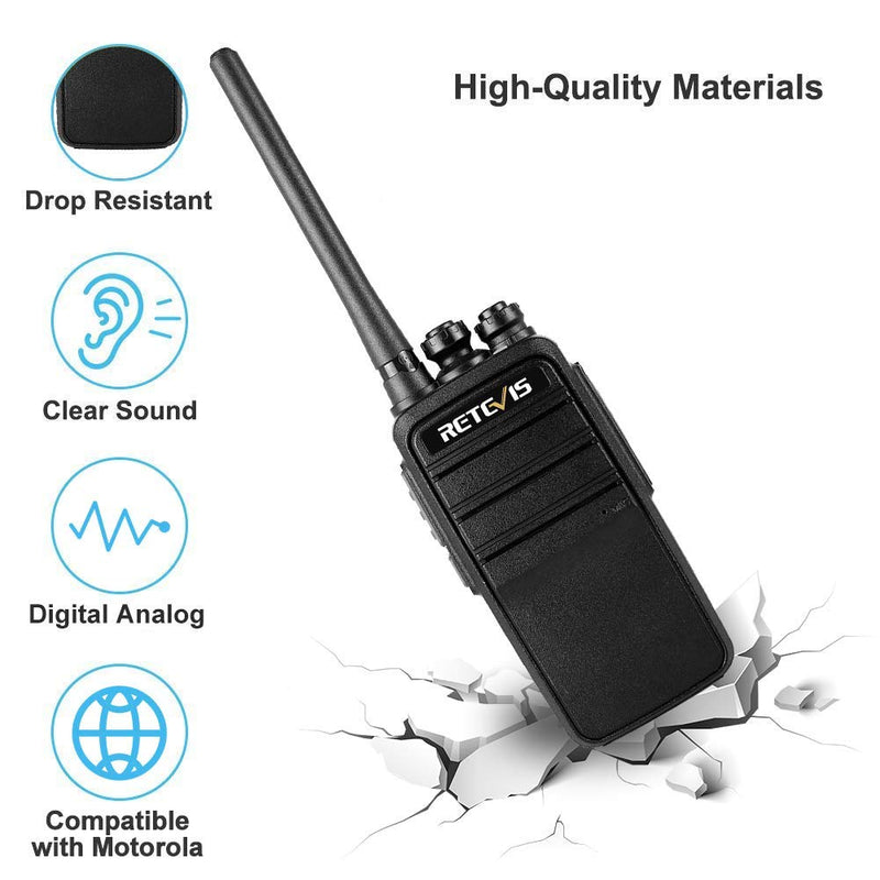 Retevis RT53 Digital Two Way Radios Long Range, Dual Time Slot 1024 CH 1800mAh Battery Rechargeable Digital/Analog Walkie Talkie Emergency VOX DMR Radios (1 Pack)