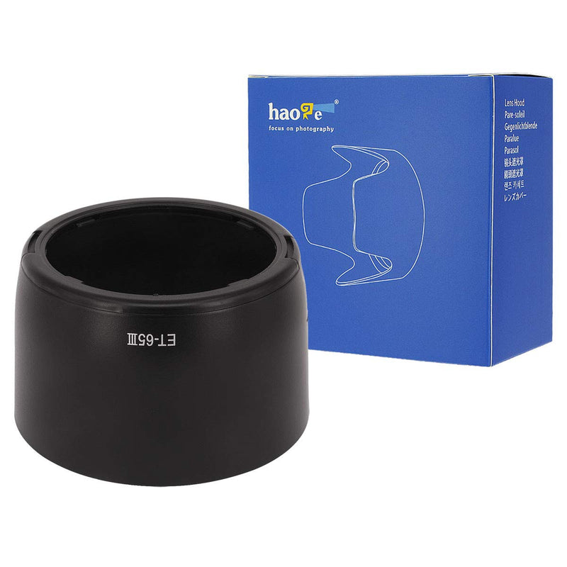 Haoge Bayonet Lens Hood Compatible with Canon EF 85mm f/1.8 USM, EF 100mm f/2.0 USM, EF 135mm f/2.8 Soft Focus, EF 70-210mm f/3.5-4.5 USM, EF 100-300mm f/4.5-5.6 USM Lens Replaces Canon ET-65 III