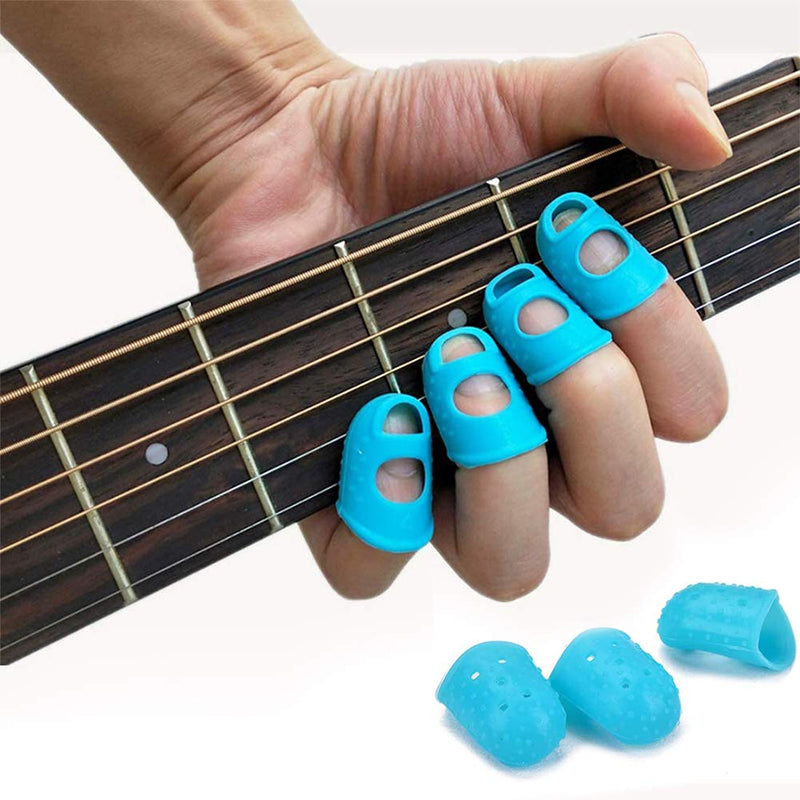 Guitar Finger Guards,Guitar Fingertip Protectors,Fingertip Protection Covers Caps,Non-Slip Fingertip Protection Covers Caps for Beginner Playing Ukulele Electric Guitar, Sewing and Embroidery,5 Sizes