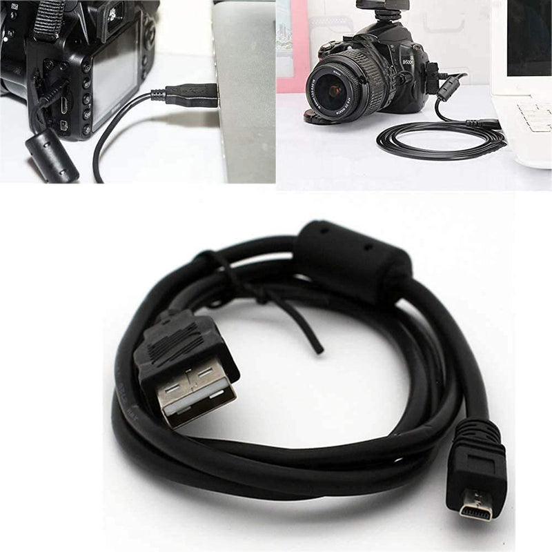 UC-E6 USB Date Cable Replacement Photo Transfer Cord Compatible with Nikon Digital Camera UC-E16 UC-E17 SLR DSLR D3300 D750 D7200 Coolpix L340 L32 A10 P520 S6000 S9200 S6300 and More (1.5m/Black)