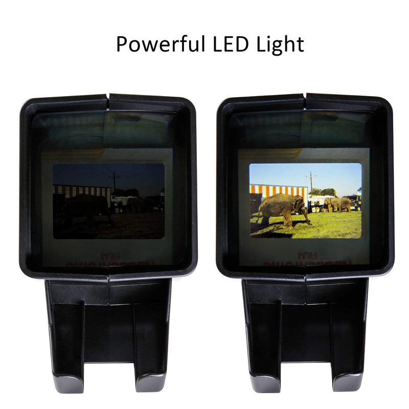 USB Powered 35mm Negative Slide Film Viewer, Old Slides Scanner Portable LED Lighted Negative Viewing – 3X Magnification, Handheld Projector Suit for 2 × 2 Slides