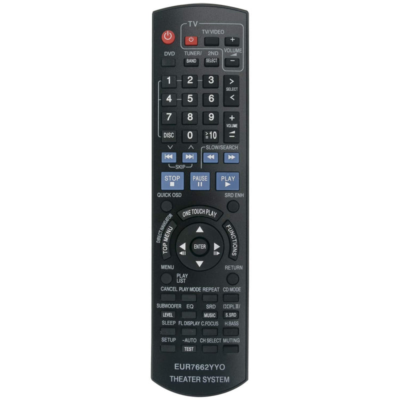 New EUR7662YY0 Replace Remote Control EUR7662YYO fit for Panasonic DVD Home Theater Sound System SA-PT1050 SA-PT950 SA-PT950P SA-PT950PC SB-HC950 SB-HF1050 SB-HF950 SB-HS1050 SB-HS950 SB-HW950