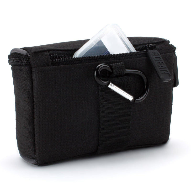 USA Gear Compact Camera Case Belt Holster Loop, Scratch Resistant Nylon, Reinforced Zipper - Compatible with Panasonic Lumix DMC-ZS60, LX 10, LX100, G100, DC-GX9, ZS100, DC-ZS70S, ZS100K, and More