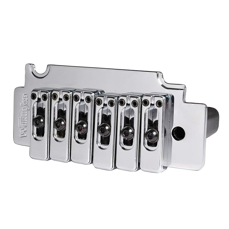 Wilkinson WVS50K 54mm 2-Point Locking Saddle Tremolo Bridge with Full Block for Squier Style Strat Electric Guitar, Chrome