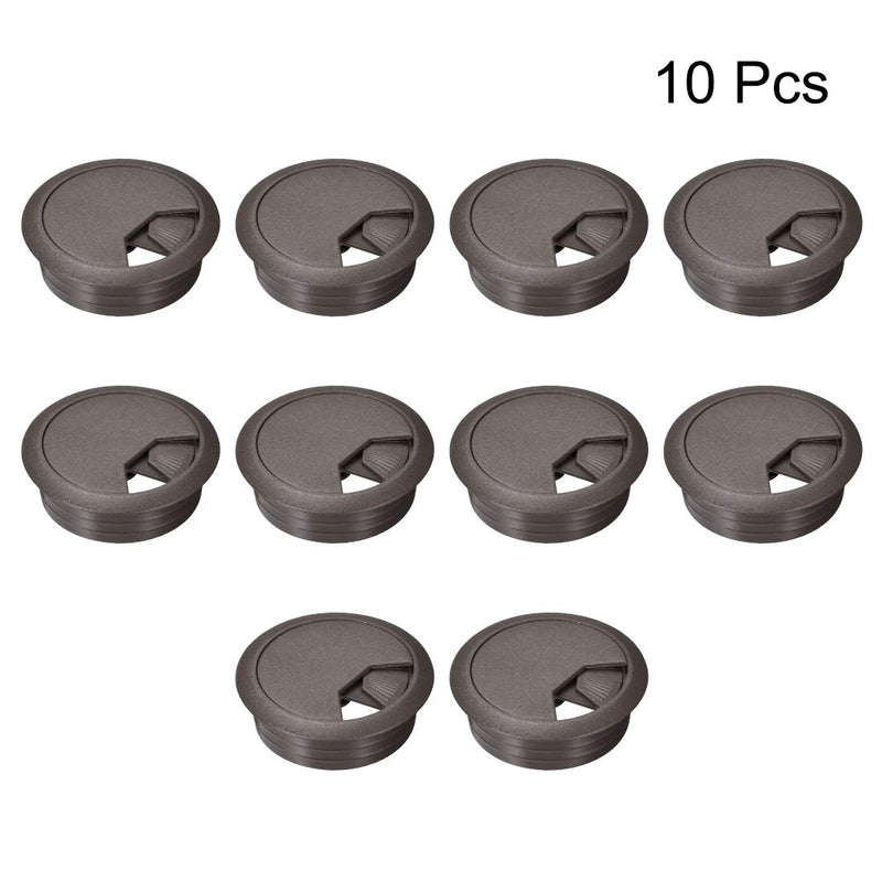 uxcell Cable Hole Cover, 2" Plastic Desk Grommet for Wire Organizer, 10 Pcs (Dark Brown)