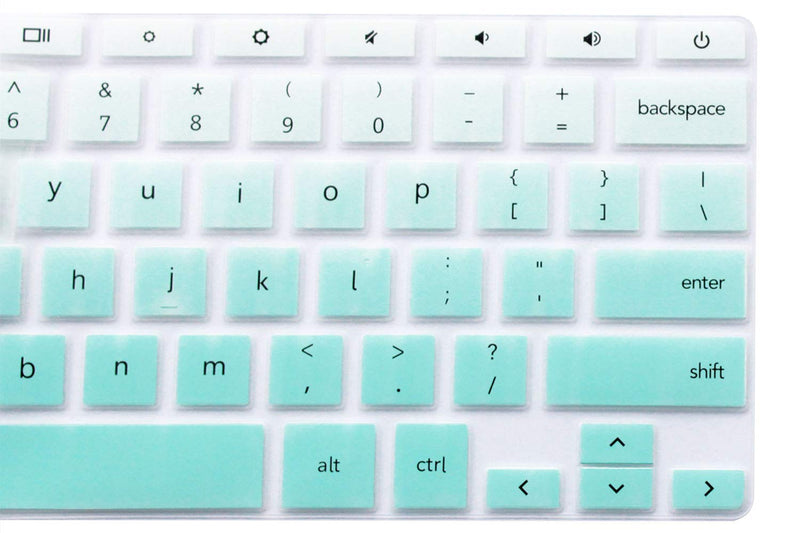 Silicone Keyboard Cover Skin Compatible for 11.6 inch Samsung Chromebook 3 XE500C13 XE501C13, 11.6" Samsung Chromebook 2 XE500C12, 12.2 inch Samsung Chromebook Plus V2 2-in-1 XE520QAB Ombre Mint Green