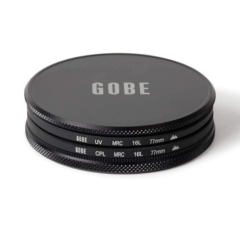 Gobe 77mm UV + Circular Polarizing (CPL) Lens Filter Kit (2Peak)